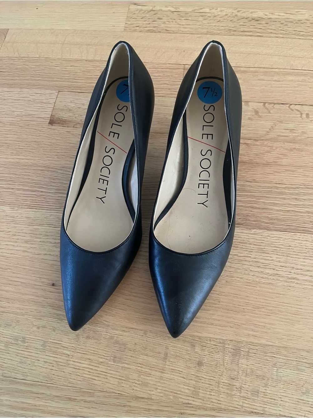 Sole Society Black Pointed-Toe Pumps